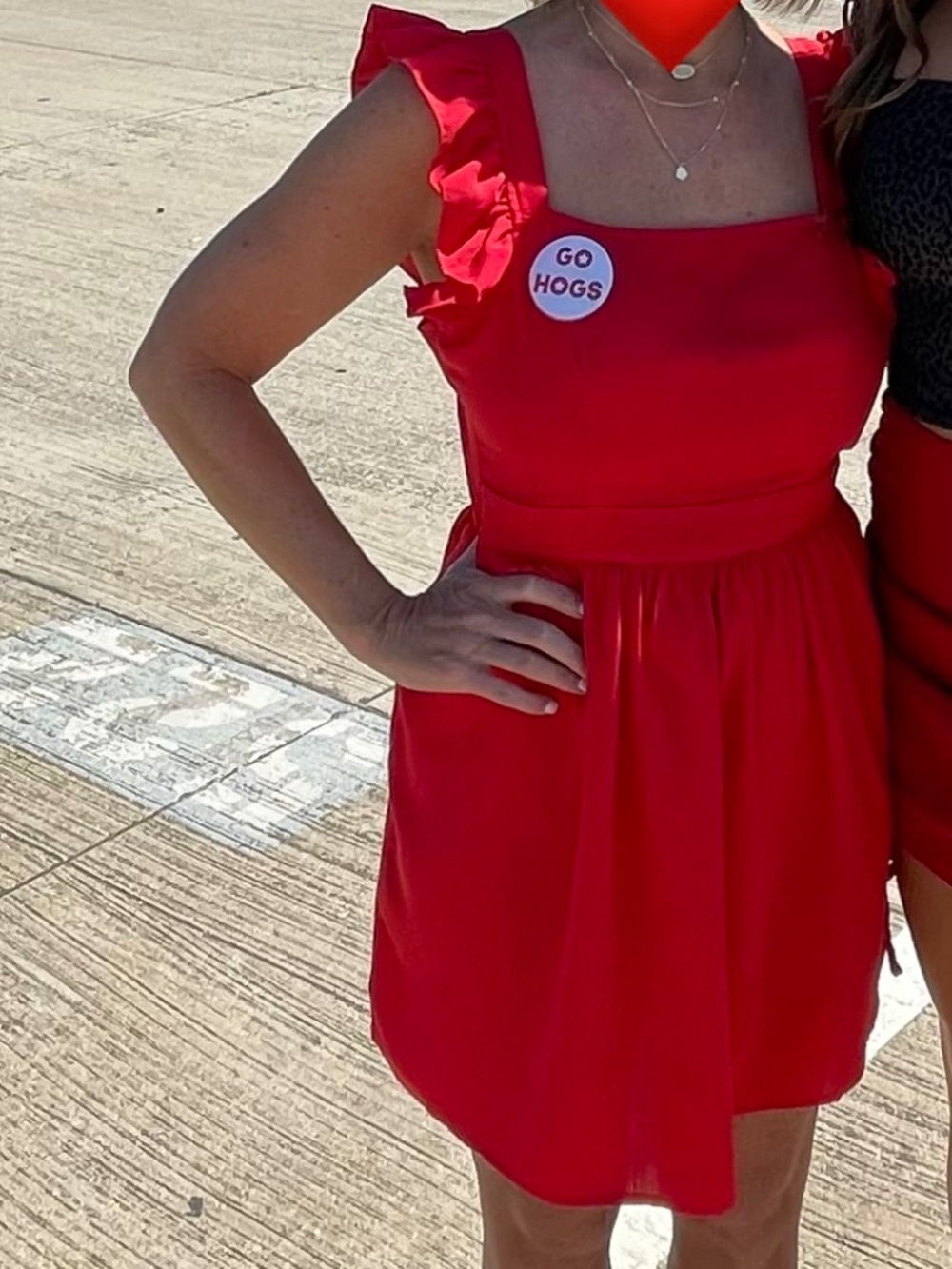Red mini dress